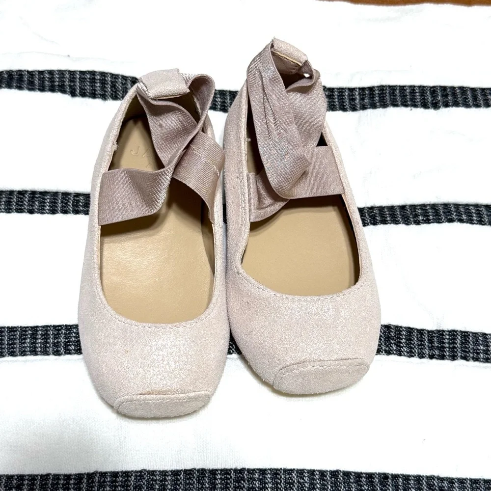 Janie And Jack Shimmer Ballet Flats pink shimmer ballerina shoes Size 5